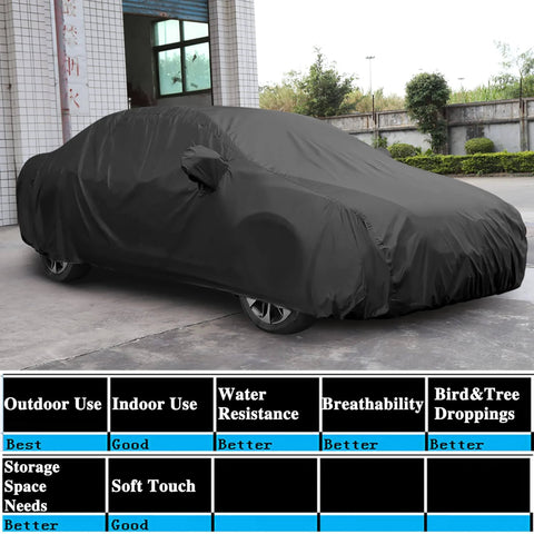 3XL Breathable Waterproof Car Cover with Mirror Pockets - All-Season Protection for SUV, Pickup Trucks, Large Vehicles