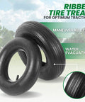 ✝️ (2 sets) 4.00-6 replacement pneumatic tires and inner tubes - universal fit 13” tires and tubes, ribbed tread, outdoor display