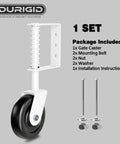 4.3 Inch Spring Loaded Gate Wheel Caster For Outdoor Gates Heavy Duty Fence Gate Wheel With Shock Absorbing Spring