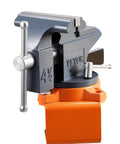 4.5 Inch Bench Vise With 270 Degree Swivel Base And Quick Release Rotating Clamp Cast Iron Portable Vise, close-up view