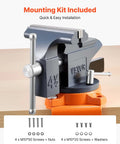 4.5 Inch Bench Vise With 270 Degree Swivel Base And Quick Release Rotating Clamp Cast Iron Portable Vise for woodworking.