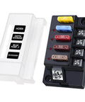 12V Four Circuit Fuse Block Kit With Waterproof Marine Fuse Panel Relay Box LED Indicator Damp Proof Cover ATO Blade Fuse Block