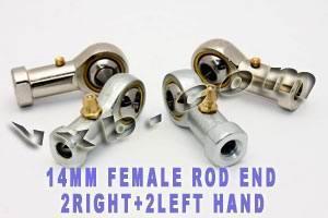 4 Female Rod End 14mm PHS14 2 Right Hand and 2 Left Hand Bearing - VXB Ball Bearings