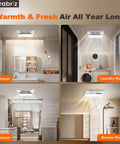 Installed 4 In 1 Bathroom Exhaust Fan With Heater Orabriz 1100W 2200W Dual Heating 220 CFM Quiet Ceiling Mount LED Light in various rooms