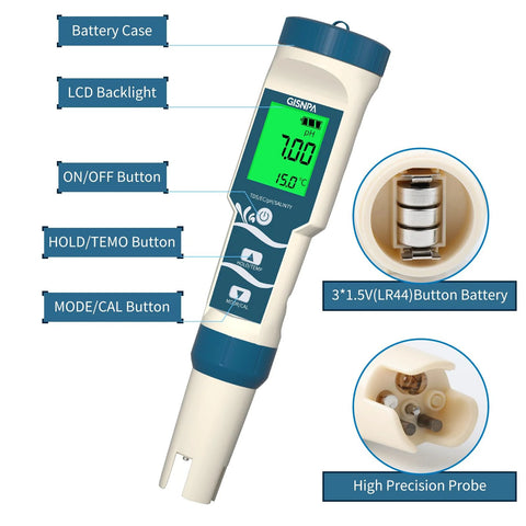 Discover the Ultimate 4-in-1 Digital PH ORP H2 Temperature Meter with ATC for Super Accurate Water Quality Testing, visual details
