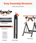 Parts and assembly of 4-in-1 Roller Stand, 440 lb Load Capacity, 33-50 in Adjustable Height, with polished multi-directional roller head.