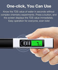 Hand holding 4 in 1 Tds Meter Digital Water Tester displaying TDS value on screen, designed for professional testing of drinking water