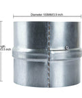 4 Inch Backdraft Damper Duct 2 Pack One Way Airflow Insert For Ducting In Range Hoods Bathrooms Fans And Kitchen Fans Heavy Duty Galvanized Steel With Stainless Steel Axis And Spring Easy Install showing dimensions