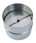 4 Inch Backdraft Damper Duct 2 Pack One Way Airflow Insert For Ducting In Range Hoods Bathrooms Fans And Kitchen Fans Heavy Duty Galvanized Steel With Stainless Steel Axis And Spring Easy Install, shown in close-up view