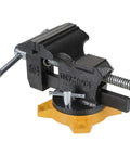 4-Inch Bench Vise for Workshop Use With 270-Degree Swivel Base, Heavy Duty 4-Lug Base, Anvil And Anvil Horn, Powder Coated Gray Finish