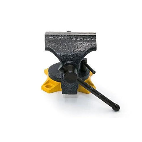 4-Inch Bench Vise for Workshop Use With 270-Degree Swivel Base, Heavy Duty 4-Lug Base, Anvil And Anvil Horn, front view