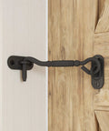 4 Inch Privacy Hook Latch For Sliding Barn Door In Black Stainless Steel Durable And Easy To Install Includes Screw Pack Provides Extra Privacy For Bathroom Or Bedroom Doors Versatile Barn Door Hardware For Secure Latching