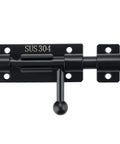 4 Inch Sliding Door Lock, SUS304 Stainless Steel Padlock-Style Gate Latch, black latch with thickened heavy door lock for outdoor use