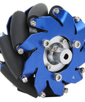 4 Inch Mecanum Wheel Right Aluminum With TPU Rubber Rollers for industrial robots, showcasing pro-grade aluminum housing in close-up view.