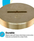 4 Inch Slotted Brass Cleanout Plug For Drain Waste And Vent Setups Eastman 42004 Machine Threaded For Tight Fit