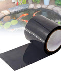4 Inch Pond Liner Repair Tape Butyl Rubber Single Sided Waterproof Seal Kit for EPDM PVC HDPE Ponds shown near fish pond.