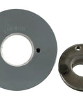 Durable 4 inch cast iron dual groove pulley for B5L belts and 1-3/8 inch shaft with solid steel H bushing, side view