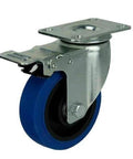 ✝️ 4" inch Caster Wheel - Brake - TPR - Top Plate Mount designed for smooth motion and stable alignment in automation, front view