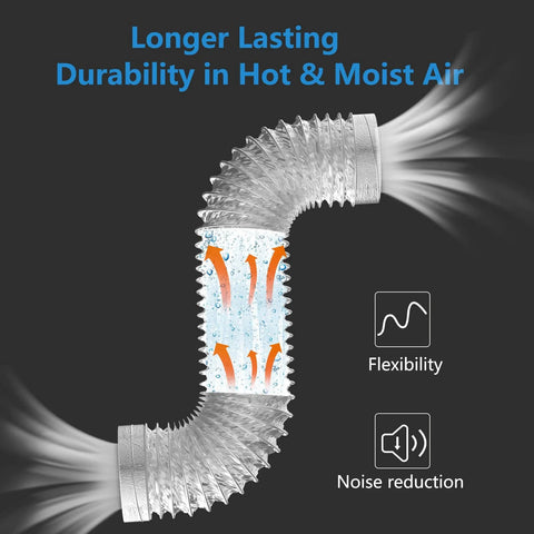 4 Inch Dryer Vent Hose 3 Ft Heavy Duty Flexible Exhaust Duct With 6 Ply Aluminum Foil Insulation For Tight Spaces Puncture Resistant