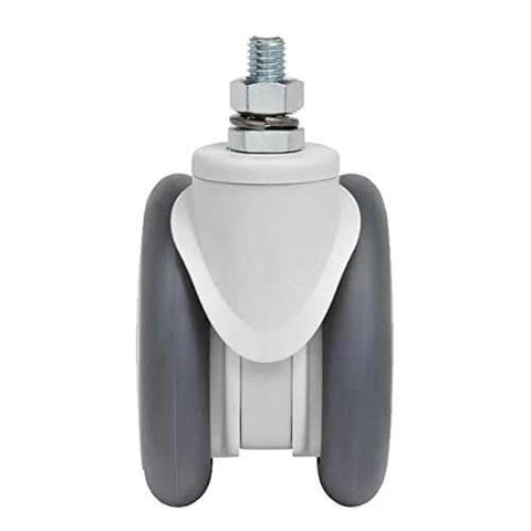 4" Floor Safe Computer Desk, Workstation & Rolling Cart Medical Caster Kit - Set of 4 (2 Brake Casters), front view of single caster