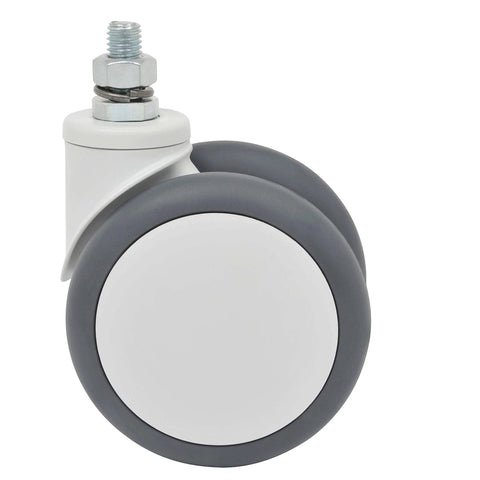 Side view of 4" Floor Safe Computer Desk, Workstation & Rolling Cart Medical Caster Kit - Set of 4 (2 Brake Casters).