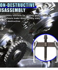 4 Inch Two Jaw Bearing Puller With Adjustable Jaws For External And Internal Pulling Non Slip Grip Gear Puller shown on gears