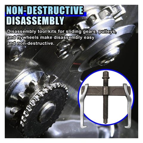 4 Inch Two Jaw Bearing Puller With Adjustable Jaws For External And Internal Pulling Non Slip Grip Gear Puller shown on gears