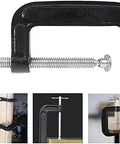 4 Inch Heavy Duty C Clamp, Industrial Steel Clamp for Woodworking, Welding, and Building Projects, shown securing wood pieces.