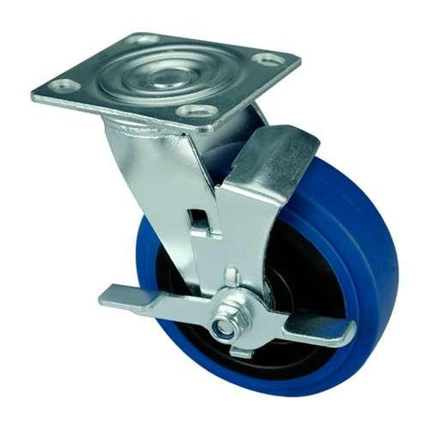 4" Inch Heavy Duty Caster Wheel 441 pounds Fixed Thermoplastic Rubber Top Plate - VXB Ball Bearings