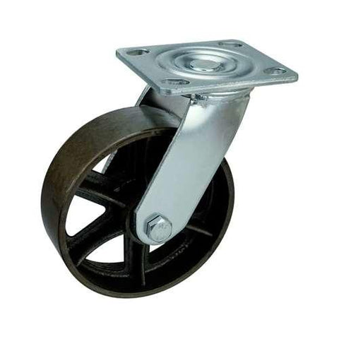 4" Inch Heavy Duty Caster Wheel 441 pounds Swivel Black Cast iron Top Plate - VXB Ball Bearings