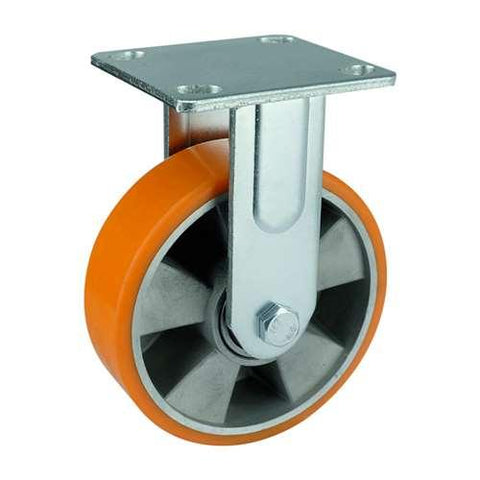 4" Inch Heavy Duty Caster Wheel 661 pounds Fixed Aluminum and Polyurethane Top Plate - VXB Ball Bearings