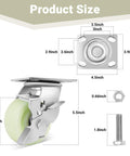 Heavy Duty Caster Wheels 4 Inch - 2500 LBS dimensions with PP plate, double ball bearings, and non-marking swivel for industrial use