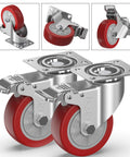 4 Inch Heavy Duty Caster Wheels With Brakes And Screws Set Of Four Silent Rubberized Castors Up To 1320 Lbs Capacity