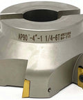 4 Inch 90 Degree Indexable Face Mill With R8 Arbor Six Pro Grade APKT1604 Inserts Included Pre Installed For Steel And Metalworking Precision Milling