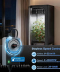 4 Inch Inline Booster Duct Fan With Speed Controller by Hon&Guan installed in grow room for odor exhaust and ventilation