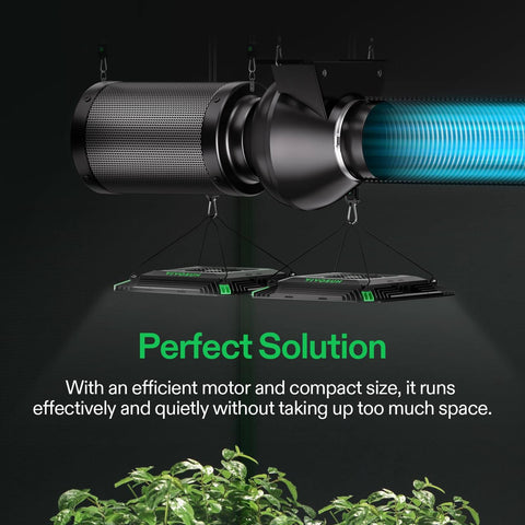 4 Inch Inline Duct Ventilation Fan D4 195 CFM For Grow Tents And Hydroponics HVAC Exhaust Booster in use with ducting