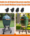 Caster Wheels 4 Inch Locking Stem Casters Swivel Stem Casters For Original Large Green Egg Rolling Cart Quiet Noiseless