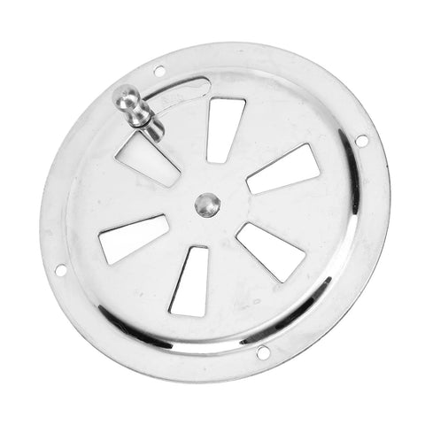 4-inch round marine-grade 316 stainless steel vent grille with adjustable side knob and mounting holes