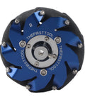4 Inch Mecanum Wheel Left Aluminum Frame With TPU Rubber Rollers For Industrial Robots shown from front view