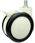 ✝️ 4" inch Medical Caster Wheel w/ Brake M12 Threaded - Stem PU/ABS showing side view with brake mechanism visible, designed for smooth motion and stable alignment.
