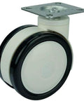 ✝️ 4" inch Medical Caster Wheel - Plate PU/ABS for smooth motion in automation systems, side view, 1-pack, sturdy design