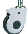 4" inch Medical Caster Wheel Tapped Stem - TPR designed for smooth motion and stable alignment, side view, 1-pack
