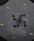 Close-up of metal hub of 2pcs 4 Inch Omnidirectional Wheels for Industrial Robots, showing bore and screw details for AGV systems.