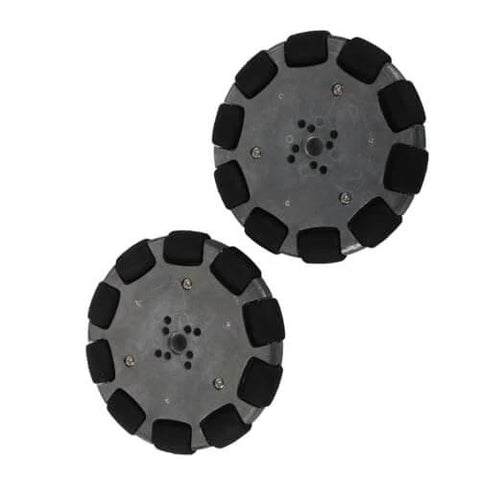 2pcs 4 Inch Omnidirectional Wheels for Robots, Industrial Omni Directional Wheels with Metal Hub and Rubber Rollers, 360 Degree Maneuverability