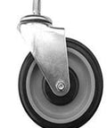 4" inch PU Caster Wheel - Threaded Mast with swivel mount and durable polyurethane tread for easy mobility.