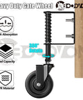 4 Inch Spring Loaded Swivel Gate Caster With Shock Absorbing Spring 360 Degree Rolling 220 Lb Capacity Black Finish