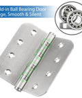 4 Inch Ball Bearing Door Hinges Stainless Steel Heavy Duty For Interior Doors 4 X 4 Inch Hinges With Five Eighth Inch Radius Corners Commercial