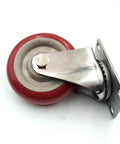 4" stainless steel caster pu wheel - top plate mount built for smooth motion, steady alignment, and clean installs, side view