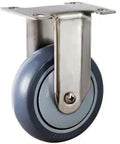 ✝️ 4" inch Caster Wheel Fixed Plate Stainless Steel TPR designed for smooth motion and stable alignment, 1-pack
