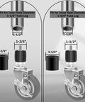Expanding Stem Casters Set Of 4 With Brakes For Stainless Steel Worktables And Carts Fits One And One Half Inch To One And Five Eighths Inch ID Legs